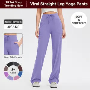 AFZ High-Waist Straight-Leg Buttery Soft Gym Yoga Pants Workpants for Women Fitness Tights Spring 30''/33'' Inseam Bottom