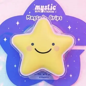 Magnetic Phone Grip Kawaii Star Magnetic Phone Grip – Cute Yellow Star Magsafe Phone Stand, Adorable Star Phone Holder, Fun Gift for Star Lovers