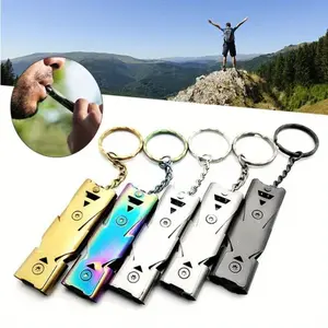 outdoors Set of 3/2/1 Premium Emergency Survival Whistles with Keychain Lanyard - High-Pitched Dual-Tube Safety Available in Various Colors, Perfect for Outdoor Activities Like Hiking, Camping, Hunting, Fishing, And Boating an Id