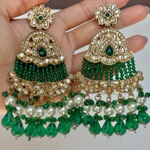 Pakistani Style Lightweight Earrings Gold-Tone Design