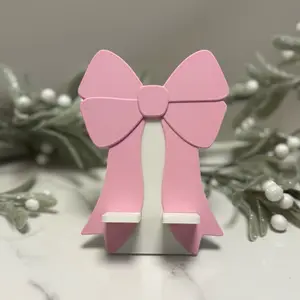 Bow Phone Holder Stand Adorable and Functional 3d Printed Pink Bow Design for Home Decor