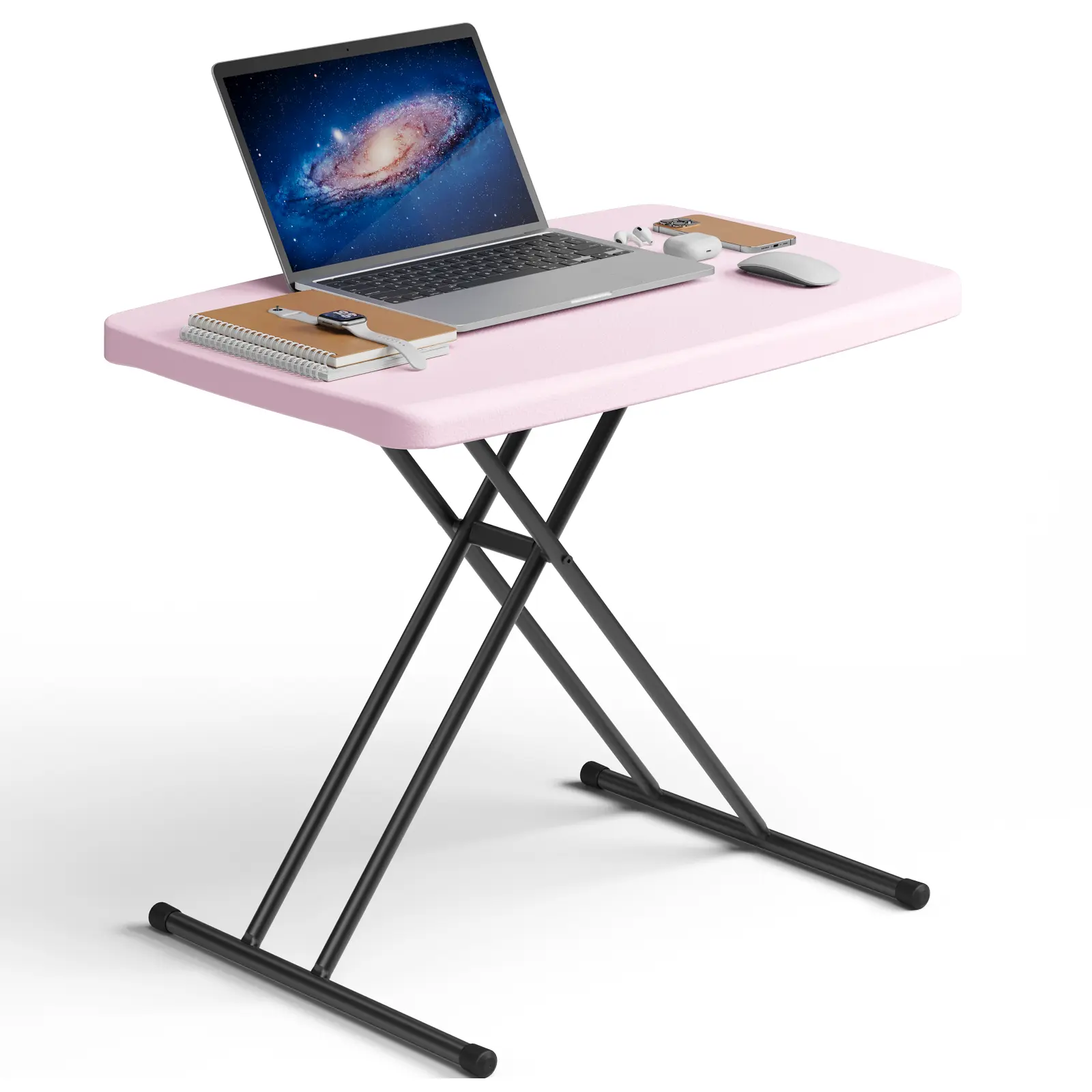30"  Foldable Table, Adjustable Height Portable Table for Small Spaces, Laptop, Dining & Gaming, Home, Office & Camping