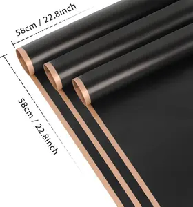 20 Sheets Flower Wrapping Paper - Waterproof Floral Bouquet Wrapping Paper, Florist Supplies Packaging Paper for Wedding Birthday Gift DIY (Black)