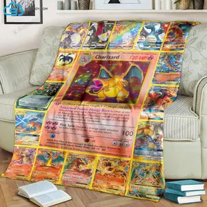 Pokemon Jolteon Holo 1St Edition Blanket Print Blanket, Flannel Blanket, OwlOhh