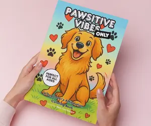 Pawsitive Vibes Only: Dog Lover's Affirmation Coloring Book for Adults and Kids - Mindfulness Stress Relief & Self-Love with Inspirational Dog Quotes 25+ Adorable Illustrations Single-Sided Pages Perfect for Crayons Markers Colored Pencils