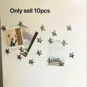 10 Pcs Adorable Silver Star-Shaped Fridge Magnets for Creating Star Designs, Perfect for Adorning Refrigerators, Offices and Homes,Kitchen and Office Decor, Fridge Organization and Decorative Magnet Tools, Photo Magnets