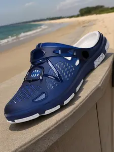 Men's Lightweight Comfortable Hollow Out Clogs, Casual Comfortable Non-slip Slippers for Beach, Outdoor Beach Slippers for Men, Breathable Lightweight Clogs, Footwear