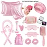 Series Satin Hair Care Tool Set, Heatless Haircare, Heatless Styling Tools, No Heat Curling Iron, Heatless, Smooth Anti-Frizz, Sleep Cap Eye Mask, Silk Pillowcase, Home & Travel Beauty Kit