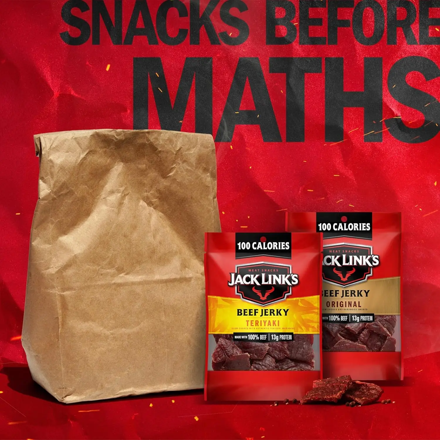 Jack Link's Beef Jerky Variety Pack - Original & Teriyaki Flavors, 9 Pack of 1.25 oz Bags - 13g Protein per Serving, 100% Real Beef Meat - Ready-to-Eat Protein Snacks