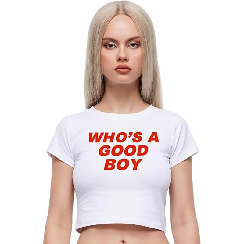 Who's A Good Boy Y2K Baby Tee Cherrykitten