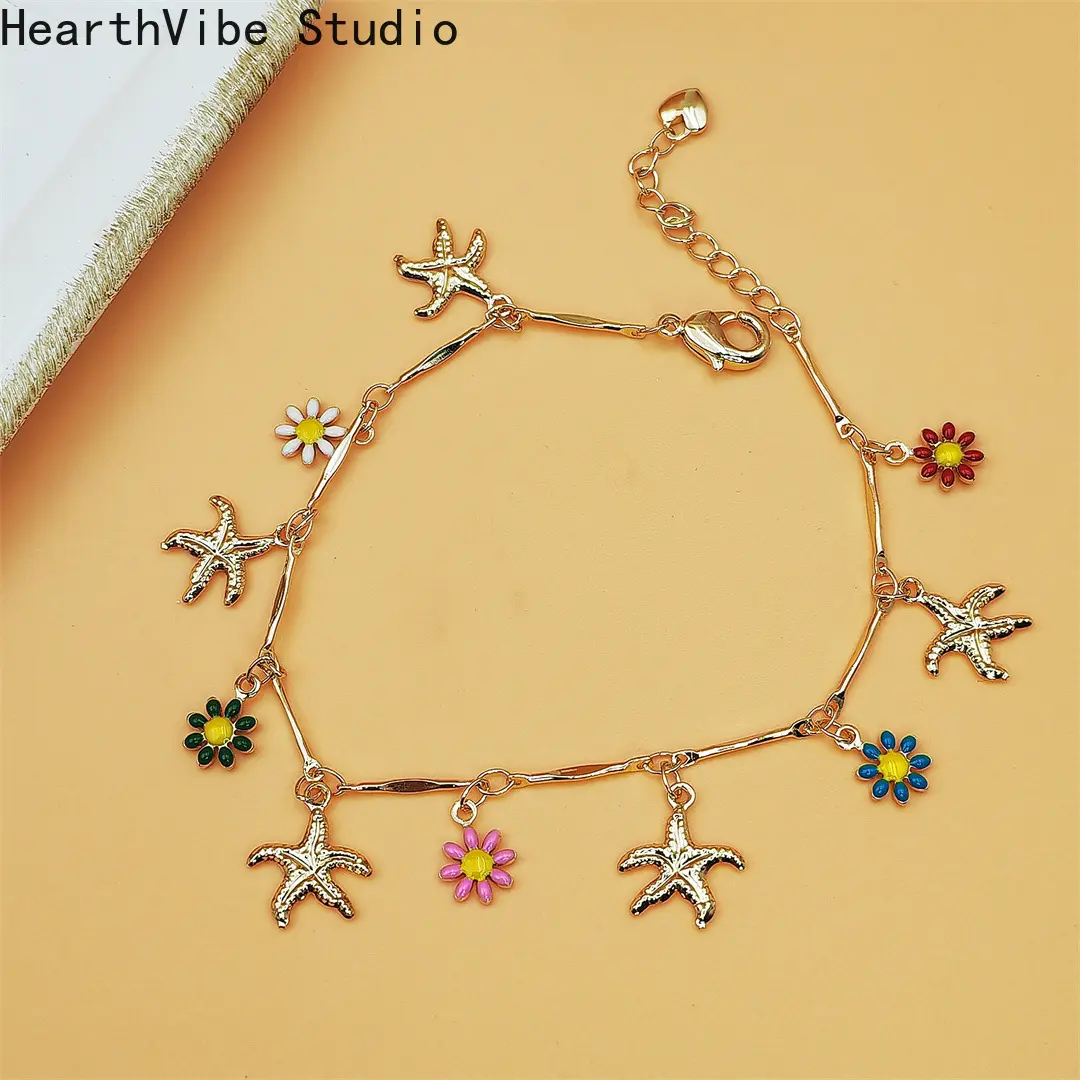 Handmade Craft Boho Jewelry Unisex Wear Sweet Daisy Flower Bracelet for Women, Colorful Beads Y2K Accessory, Summer Sports Wristband, Handmade Pulseras Jewelry