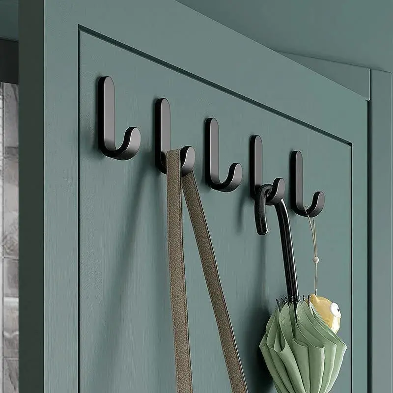 6 Piece Strong Adhesive J Hook Set, No Drilling Required, Rust-Resistant Plastic Wall and Door Back Hangers, Kitchen Storage Multi-Purpose Hooks, Wall Mounted Hook, Sticky Hooks for Hanging