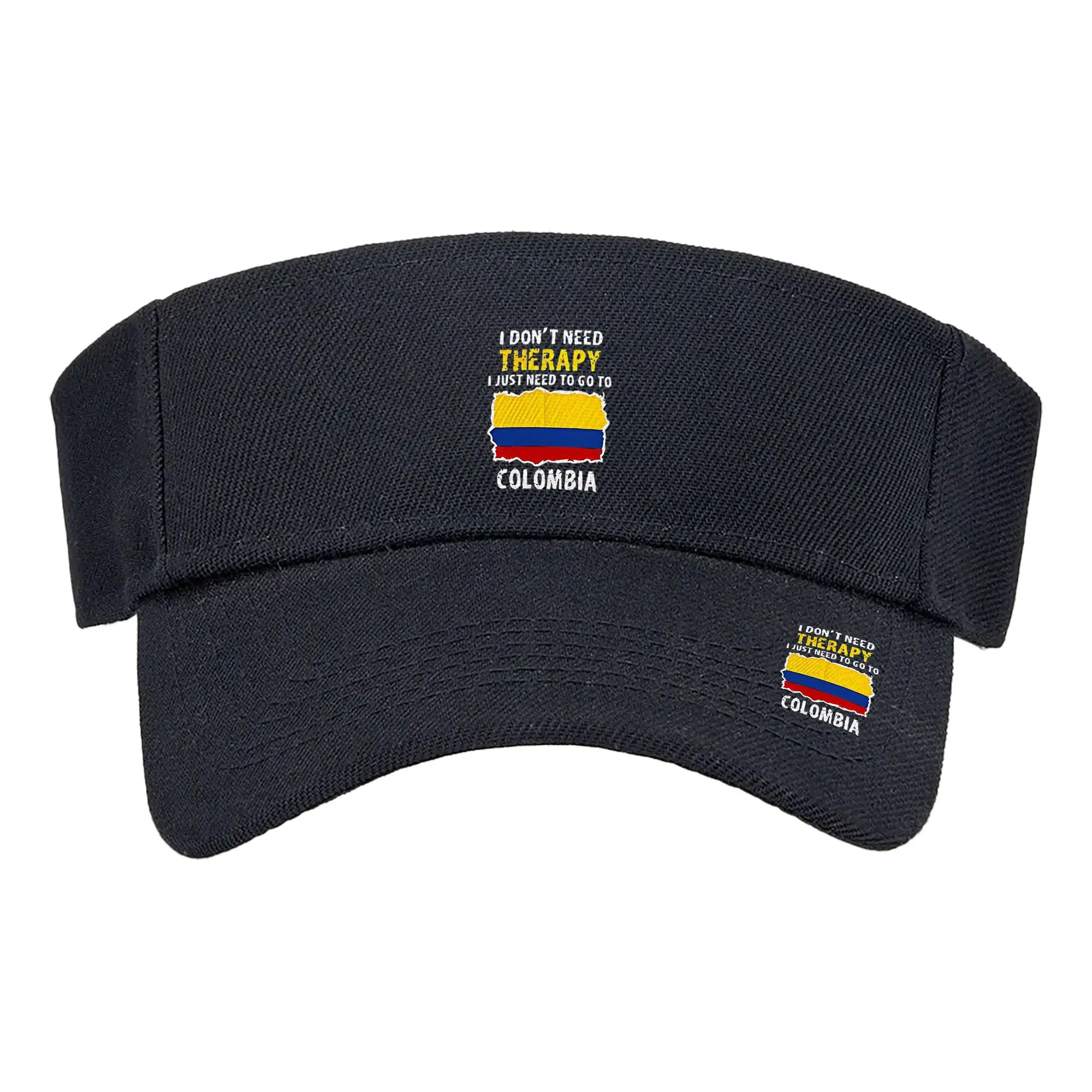 Colombia Sun Visor Hats for Women Men,I Don't Need Therapy I Just Need to Go to Colombia Adjustable Open Top Baseball Cap Athletic Running Sport Hat