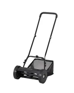 5 Blades Manual Reel Lawn Mower, Push Type Mower with Adjustable Cutting Height & Grass Bag, for Yard, Garden & Driveway