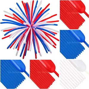90pcs Independence Day Fireworks Balloons, 4th of July Party Decor, Blue Long Balloons, Outdoor Festival, DIY, Kids Fun