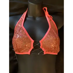 702 String Halter Tie Top with Sequins