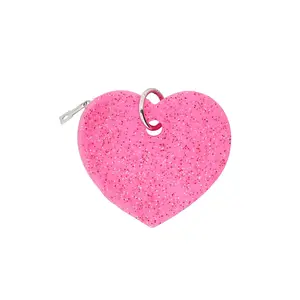 Tickled Pink Confetti Silicone Heart Pouch - Durable Lightweight Coin Purse for Keys & Accessories - Compact & Adorable Design