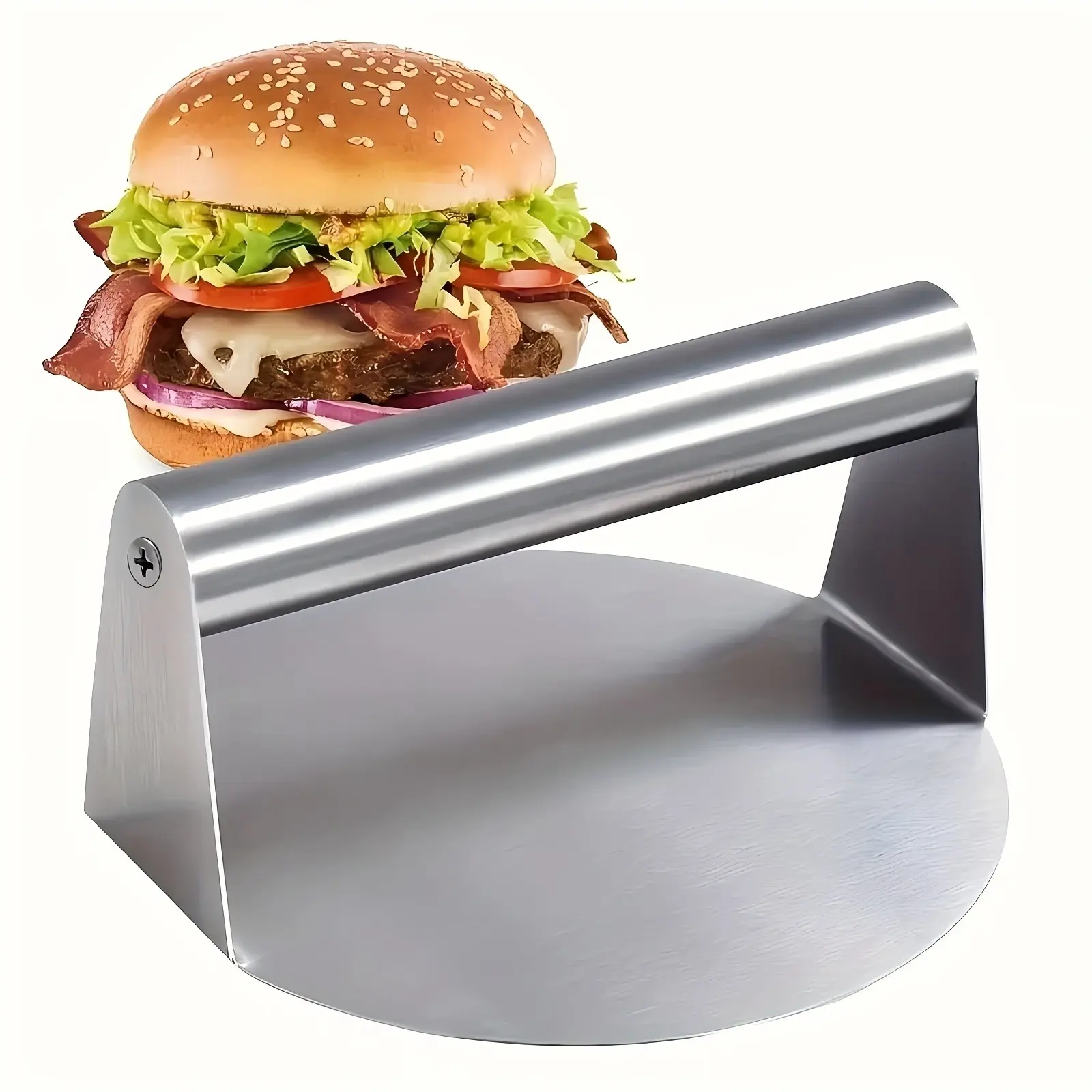 Stainless Steel Burger Press Mold, Non-Stick Design, Ergonomic Handle, Easy Cleaning, Ideal for BBQ, Home, Professional Kitchen, Kitchen Tool, Durable Cooking Tools, Barbecue Accessories, BBQ Grilling Accessories, Bbq Kitchen Gadgets, Durable Kitchenware