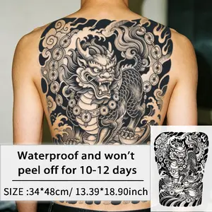 Traditional Chinese Style Temporary Tattoo Stickers, Waterproof Long-Lasting 7-15 Days, Half Permanent Herbal Tattoos, Suitable for Arms, Legs, Back