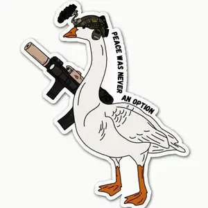 Tactical Gear Goose Sticker, Funny Military Style Unique Duck Art, Laptop Water Bottle Decal Sticker
