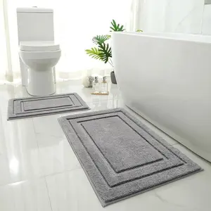 Bathroom Mat Set, 2 Counts/set Non-slip Soft Absorbent Bath Mat, Rectangle Bathroom Rug, Bathroom Accessories, Bathroom Decorative Mat, Home Decor