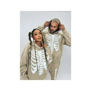 *PRE-ORDER* GLOW IN THE DARK SKELETON HOODIE - KHAKI