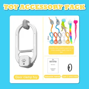 HAPPYCODE Electric Cat Teaser (No Remote), Rechargeable Door Clip Design, Interactive Pet Toy. Dual Modes – 360° Rotation & Irregular Jumping, Stimulates Physical and Mental Vitality. Cat Toy, Cat Supplies, Pet Supplies, Interactive Cat Toy, Perfect Gift