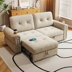 Aobtkel®It is a multi-functional sofa, a 77-inch convertible sofa bed, and a 2-in-1 piece suitable for both sitting and lying down.Made of  Sheneyron fabric, it is suitable for living rooms, bedrooms#Summervibes