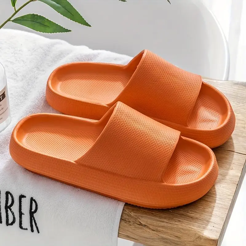 A Pair of Unisex EVA Slippers, Comfortable Indoor/outdoor Convenient Shoes, Non-slip Texture, Casual Street Fashion Style, Solid Color, Suitable for All-season Wear for Men and Women Footwear Boy Flipflop Slide