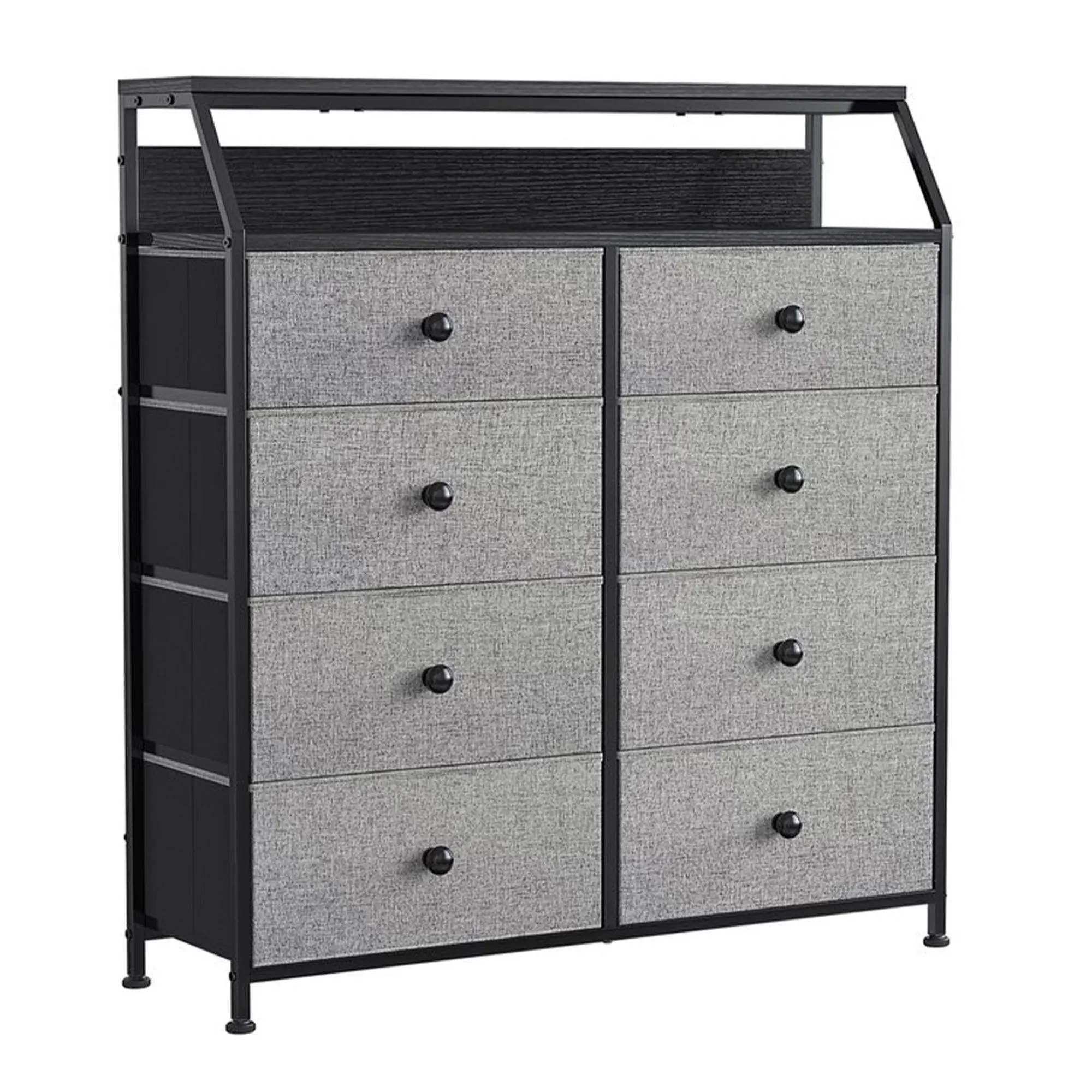 REAHOME 8 Drawer Wood Top Storage Dresser w/ 2 Drawer Organizers, Light Grey REAHOME 8 Drawer Wood Top Storage Dresser w/ 2 Drawer Organizers, Light Grey
