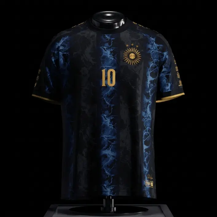 Premium M10 Black Soccer Jersey, Argentina Flag Football Shirt, GOAT Inspired Retro Futbol Kit, Vintage Game Day Fan Apparel