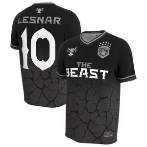 Brock Lesnar The Beast Wwe Soccer Jersey Number 10 Black Cracked Stone Eagle Logo Streetwear Casual Sport Fan Shirt Loose Comfortable For Men Women Fall