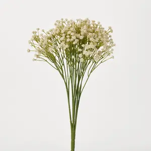 Cream Baby's Breath Gypsophila Bush Everyday Faux Stem Bouquet - 15"
