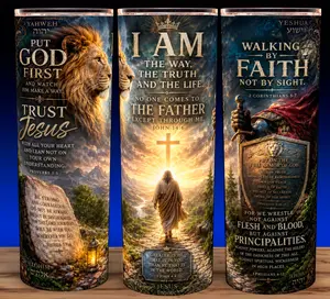 I Am The Way The Truth And Life Jesus God Religious Bible VerseCup Mug Tumbler 20oz with Lid & Straw, Stainless Steel, Lightweight Design for Hydration - Reusable, Stylish