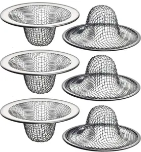 6 Pack Stainless Steel Mesh Sink Drain Strainer Hair Catcher for Bathroom, Laundry, RV & Utility Sinks – Anti-Clogging Basket Drain Filters Silver