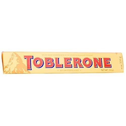 Toblerone Swiss Milk Chocolate Bars with Honey & Almond Nougat 6 x 100g Bars - 600g Total - 100 Years of Tradition from Switzerland