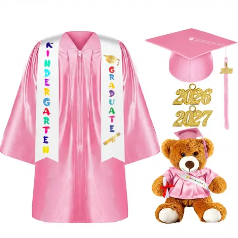 Kindergarten Graduation Gown Cap 2026 Preschool Graduation Photoshoot Accessories Include Stole Tassel Sash Charm Bear Gifts for Classmates or Friends Student Pr-K Graduation Gift School Supplies