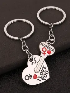 "The Heart Key Locks Love" heart-shaped peach-themed couple keychain pendant, an ideal Valentine's Day gift, a gift for a date between men and women, a gift for a wedding anniversary or a birthday.