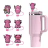 Cute Cow Silicone Straw Covers for 30 & 40 Oz Tumblers, Straw Toppers for Tumblers, Reusable Dustproof Straws Tips, Easy Clean Kitchen Utensils, 6 Pack