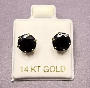 Black onyx 14k stud earrings