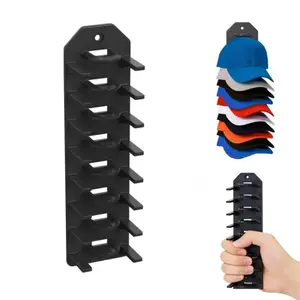 1pc Thick Durable Baseball Cap Organiser Storage Rack, Space-Saving Vertical Wall Mount Organizer, Holds 8 Hats, No Tools Required, Sturdy Plastic Material