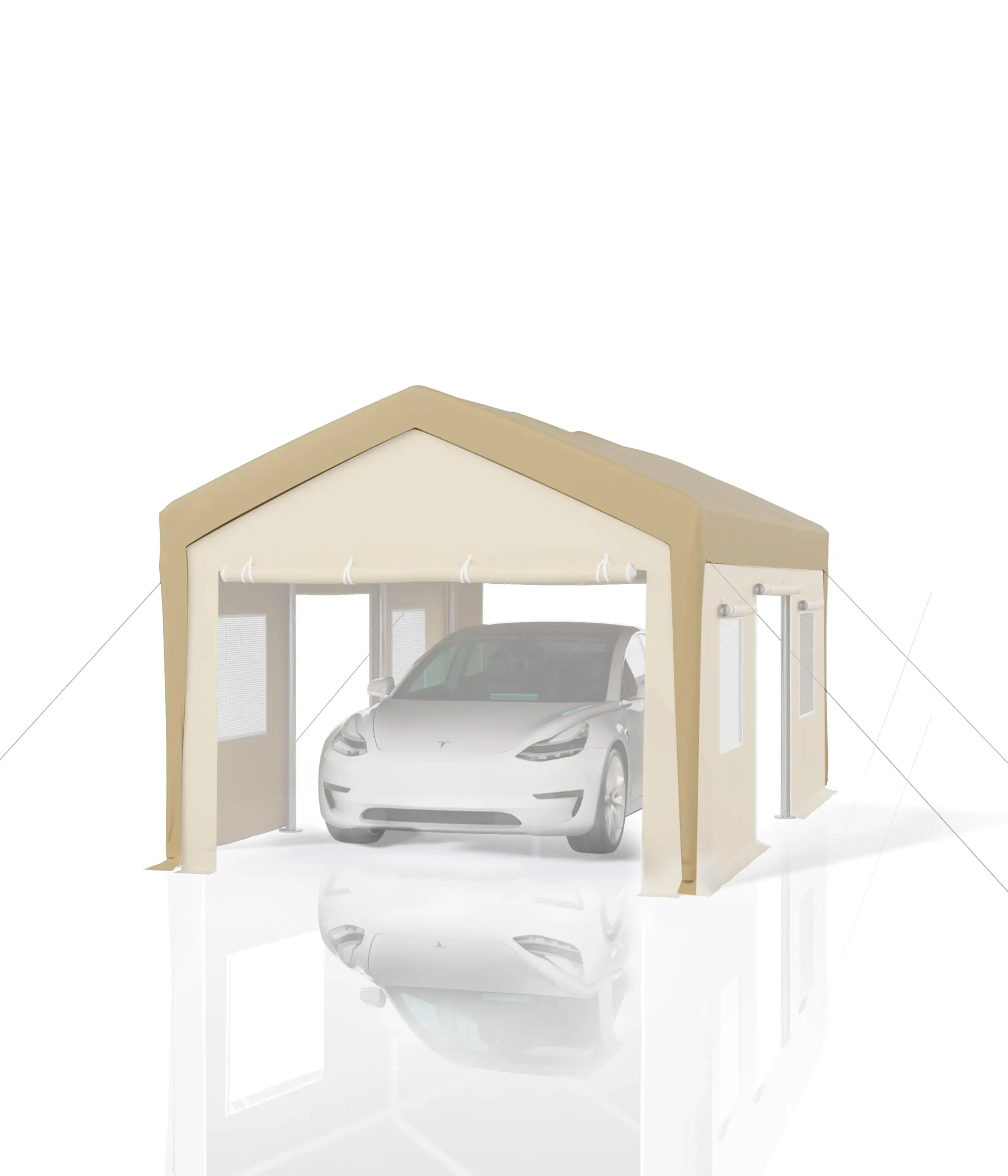 GARVEE 10'x20' Carport Replacement Canopy Cover - Waterproof, UV-resistant, and Wind-Resistant 220G PE Fabric - Yellow (COVER ONLY, FRAME NOT INCLUDED)
