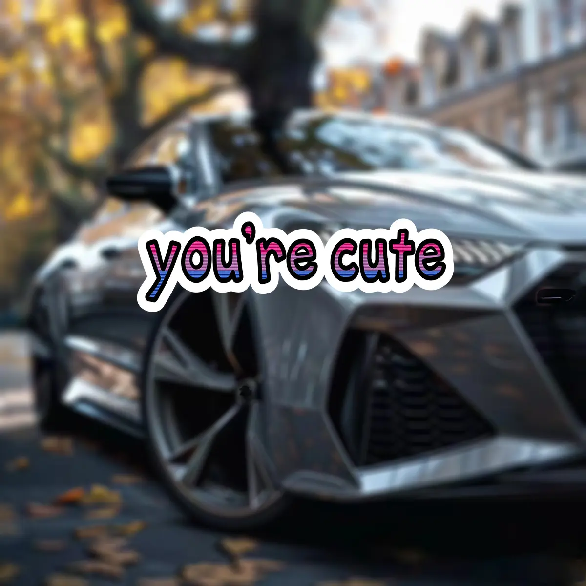 Bisexual Pride 'You're So Cute' Vinyl Stickers - Waterproof, Durable, Suitable for Decorating Cars, Laptops, and Water Bottles, Car Decal
