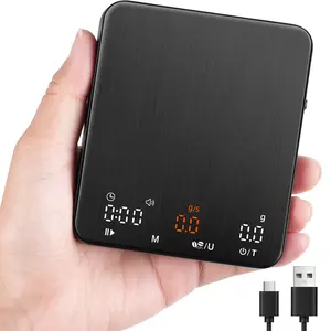Mini Espresso Coffee with Timer & Flow Rate, 2kg/0.1g Coffee, Espresso via USB-C, Triple Brew Modes, LED Display, Mute Mode, g/oz/lb:oz