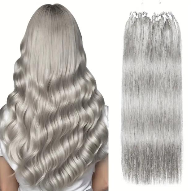 "Micro Loop Human Hair Extensions for Women & Girls, 12-28 Inch 30G 50 Strands, Red Blonde Silky Soft, Undetectable & Comfortable, No Tangle No Shedding for Glamorous Natural Looks "	