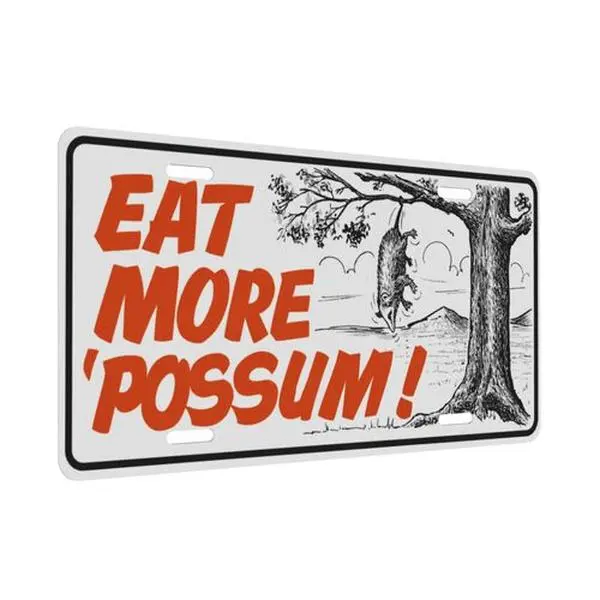 Eat More Possum Parody License Plate, Car License Plate, Truck License Plate Tags, Huntin Gifts for Him