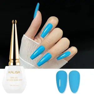 Kalisa Gel Nail Polish Blue Color UV Light Cure Glossy & Matte Set, 15ML Single Item, Trendy Manicure Kit for Girls Women Gifts