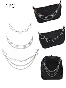 Double-layer bag chain handbag decoration chain, butterfly heart-shaped star keychain pendant, niche exquisite versatile bag jewelry chain shoulder bag accessories handbag versatile jewelry chain crossbody bag metal bag chain, Bag Charms