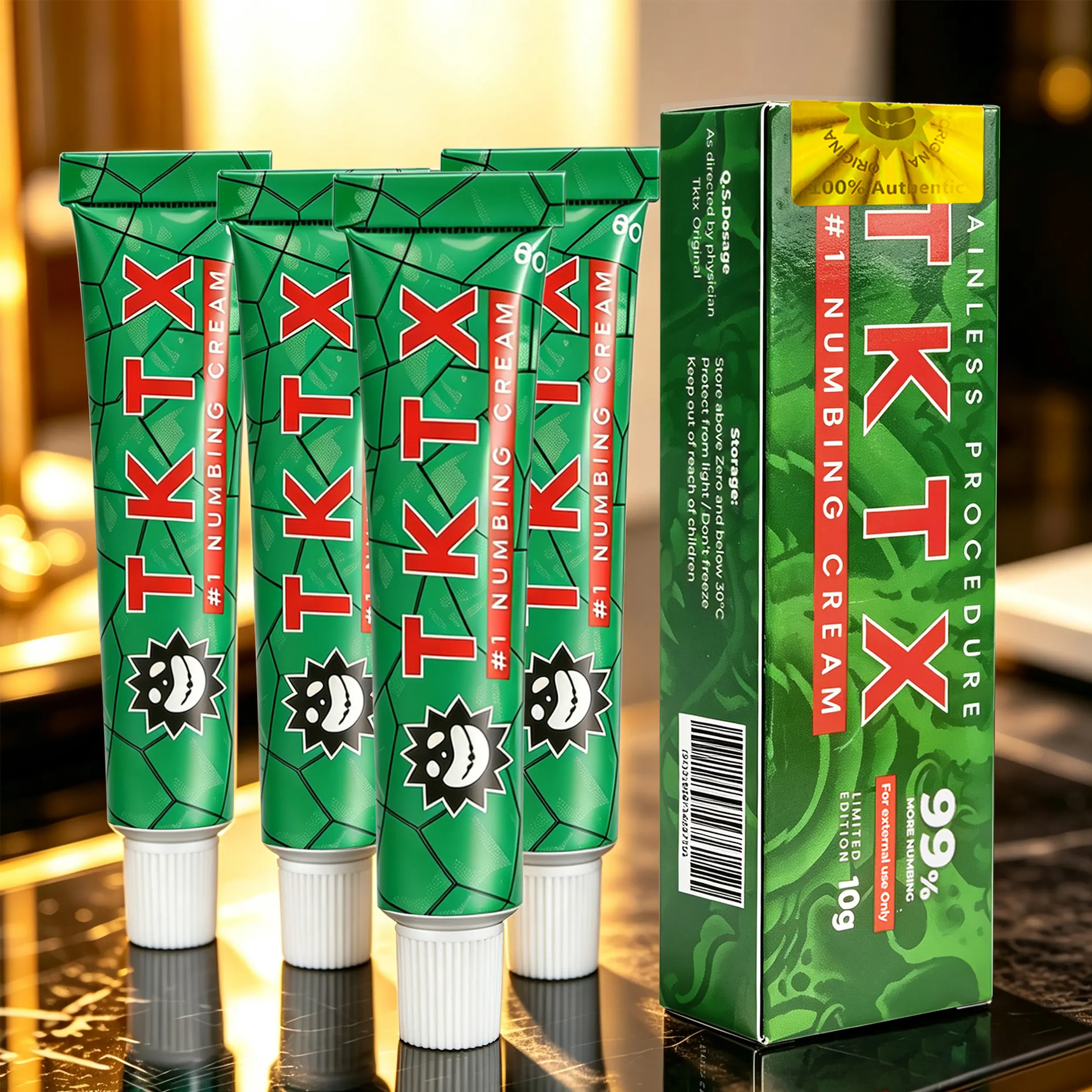 TKTX Painless Tattoo Cream 99%- Green Maximum Strength For Tattoo- Natural Ingredients Extra Strength Tattoo For 6-8 Hours Limited Edition Tattoo Numbing Cream.