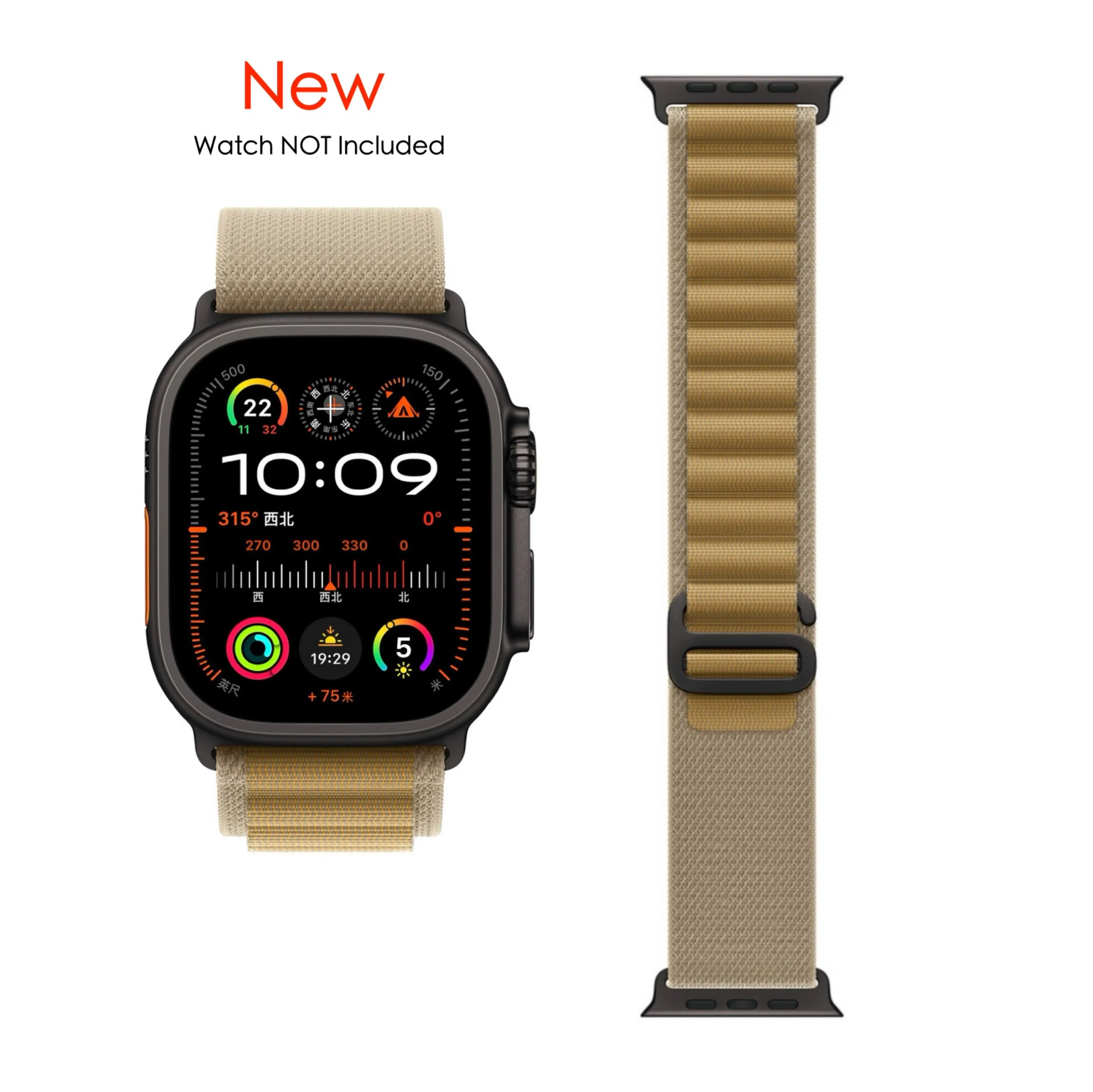 Nylon Alpine Loop Compatible with Apple Watch Ultra Band 49mm 46mm 45mm 44mm 42mm for Men Women, Nylon Solo Loop Replacement Strap for iWatch Ultra 2/